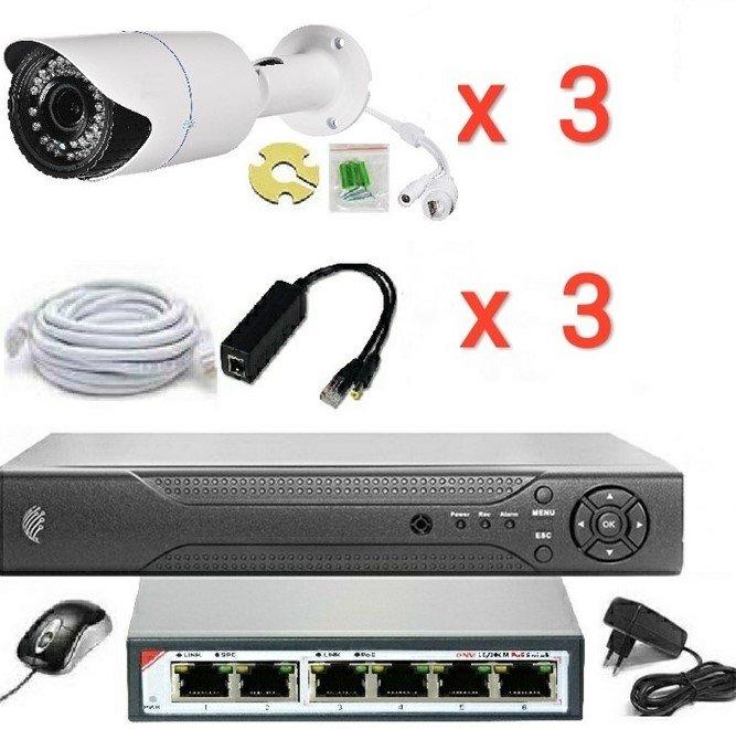 Готовый комплект IP видеонаблюдения на 3 камеры (Камеры IP высокого разрешения 5.0MP) - фото 1 - id-p112522510