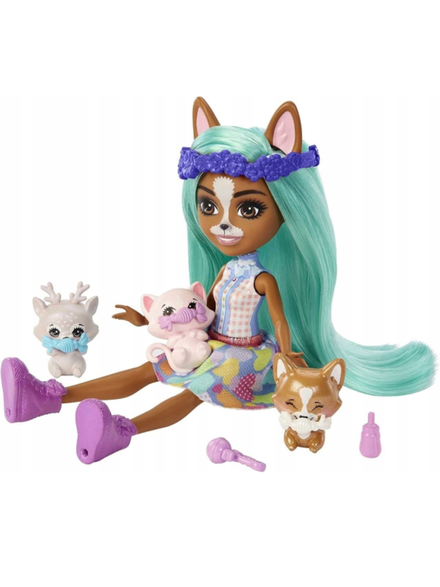 Энчантималс Игровой набор Enchantimals Корги Криция с малышами
