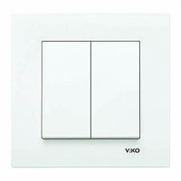 Выключатель 2-ой клавишный белый Viko by Panasonic Karre eco