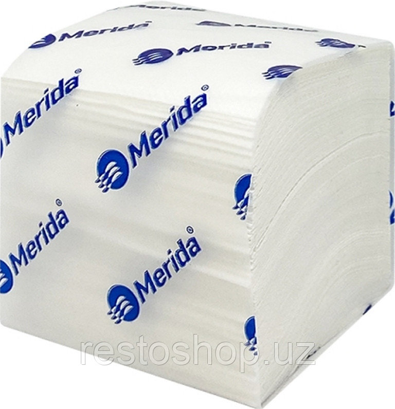 Бумага туалетная Merida ТОП листовая, 2-слойная, супербелая (40х200 листов) - фото 1 - id-p112337100