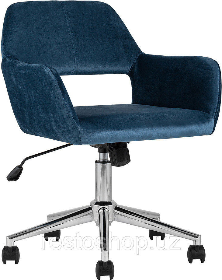 Кресло офисное Stool Group Ross велюр синий - фото 1 - id-p112337134