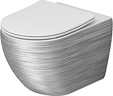Унитаз подвесной с крышкой-сиденьем Grossman Color GR-4411SWS серебро, белый