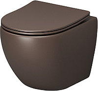 Унитаз подвесной с крышкой-сиденьем Grossman Color GR-4455BRMS коричневый матовый