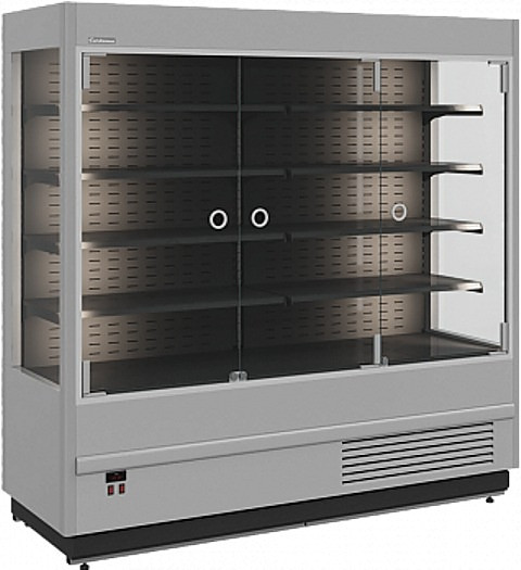 Горка холодильная Carboma FC20-07 VM 1,9-1 Light 9006-9005 (фронт X0, распашные двери)