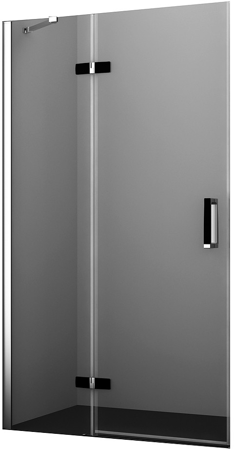 Дверь душевая Wasserkraft Aller 10H05LBLACK MATT 120х200 см, левая, в нишу, распашная, серебристый профиль - фото 1 - id-p112550746