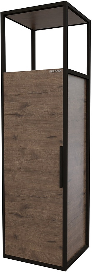 Шкаф-пенал Grossman Лофт 40 см, веллингтон, металл черный - фото 1 - id-p112306981