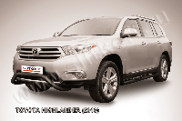 Кенгурятник d57 низкий мини черный Slitkoff для Slitkoff для Toyota Highlander (2010-2014)