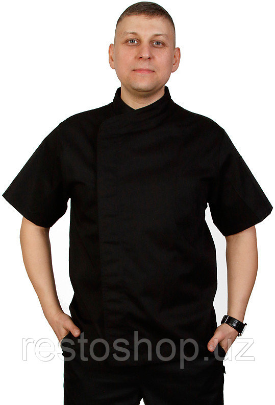 Куртка шеф-повара Клен 00014 Премиум, р.50, черная, черный кант - фото 1 - id-p112332117