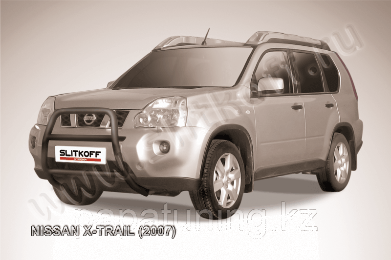 Кенгурятник d57 высокий черный Slitkoff для Slitkoff для Nissan X-Trail (2007-2010) - фото 1 - id-p112089873