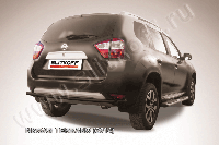 Защита заднего бампера d42 черная Slitkoff для Nissan Terrano (2014-)