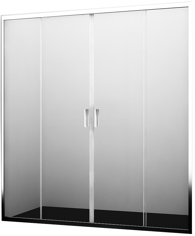 Дверь душевая Wasserkraft Lippe 45S08 150х190 см, в нишу, раздвижная, серебристый профиль - фото 1 - id-p112555205