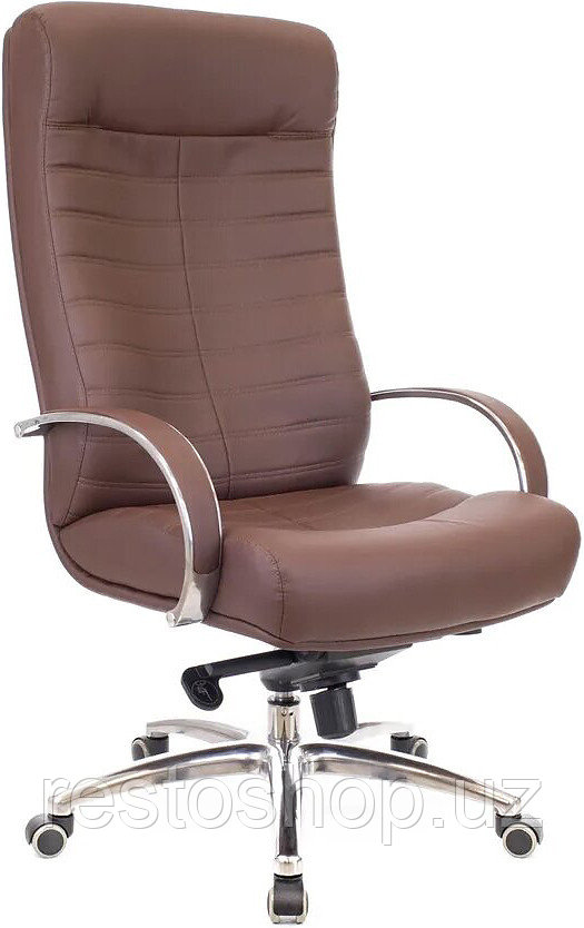 Кресло руководителя Everprof Orion AL M экокожа, коричневое - фото 1 - id-p112345005