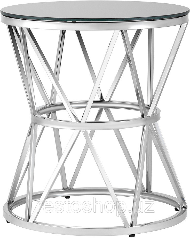 Стол журнальный Stool Group 50*50 Вива серебро стекло черное - фото 1 - id-p112300108