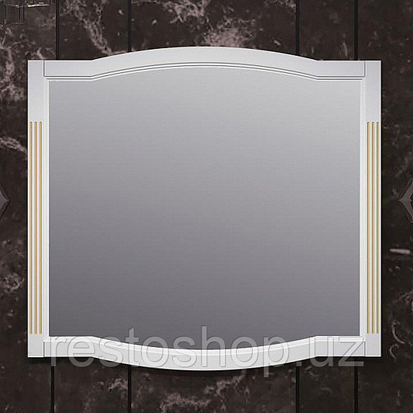 Зеркало OPADIRIS Лаура 100 Z0000007091, белый матовый / золото - фото 1 - id-p112349004