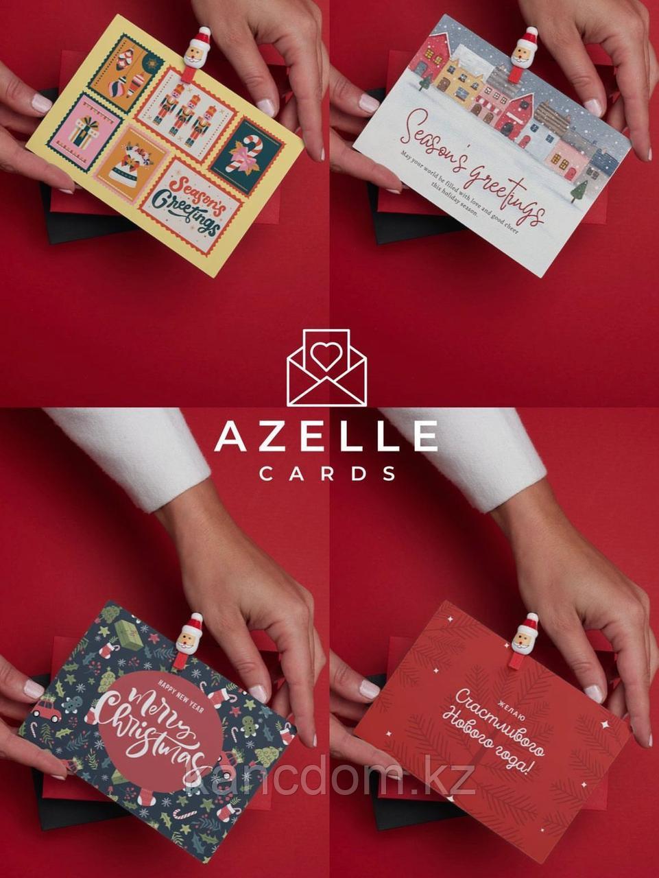 Открытка А7 (74*105мм) Azelle "Новогодний микс"