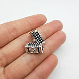 Бусина со Львом, с фианитами, 14х7х7мм, фото 2