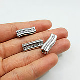 Трубочка с фианитами, 13x7x7мм, фото 2