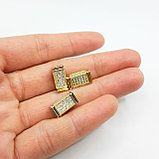 Бусина прямоугольная, с фианитами, 12*6*6мм, фото 2