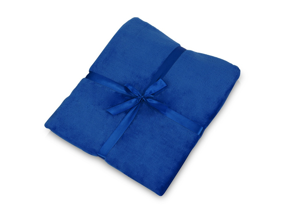 Плед флисовый Natty из переработанного пластика с новогодней биркой, синий - фото 2 - id-p112582433