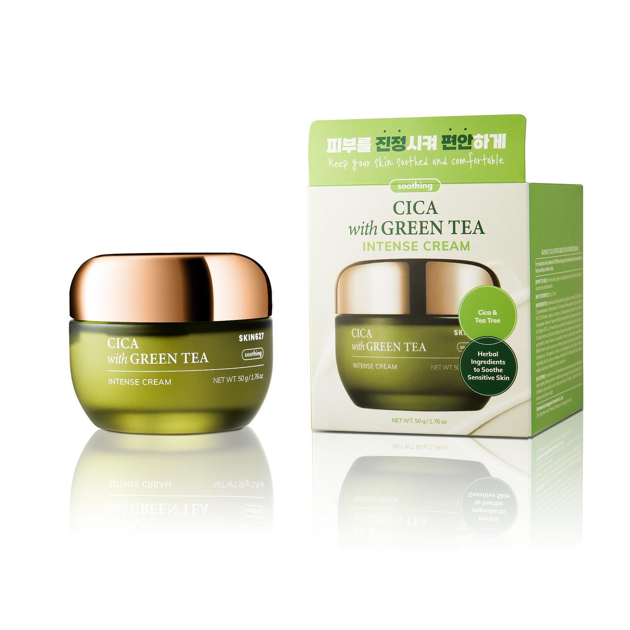 Крем для лица SKIN627 CICA with GREEN TEA INTENSE CREAM Центелла и Зеленый чай 50 мл