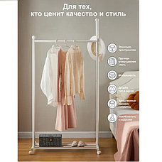 Напольная вешалка на колесиках LG-2302 цвет белый, фото 2