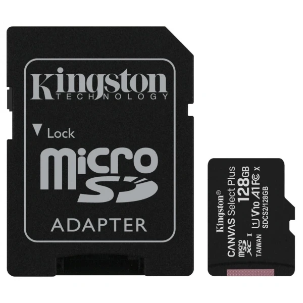 Карта памяти Kingston Canvas Select Plus MicroSDXC 128GB Class 10 (SDCS2/128GB) - фото 1 - id-p112593147