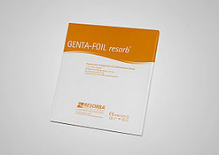 "Гента-Фоил Резорб" (2.5см x 2.5см) - стерильная, рассасывающаяся пленка коллагеновая с гентамицином.