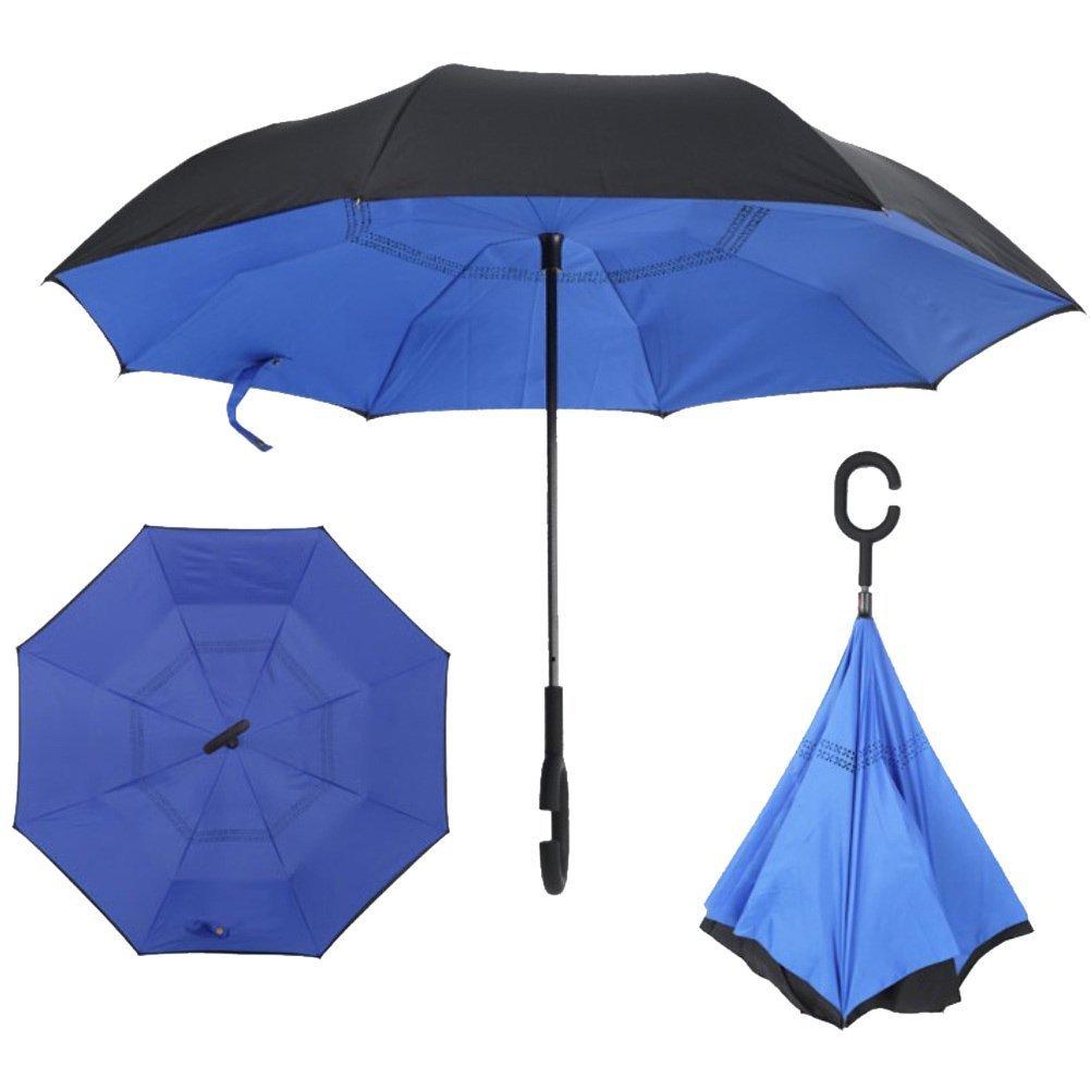 Умный зонт Наоборот, цвет синий + черный - фото 2 - id-p112593667