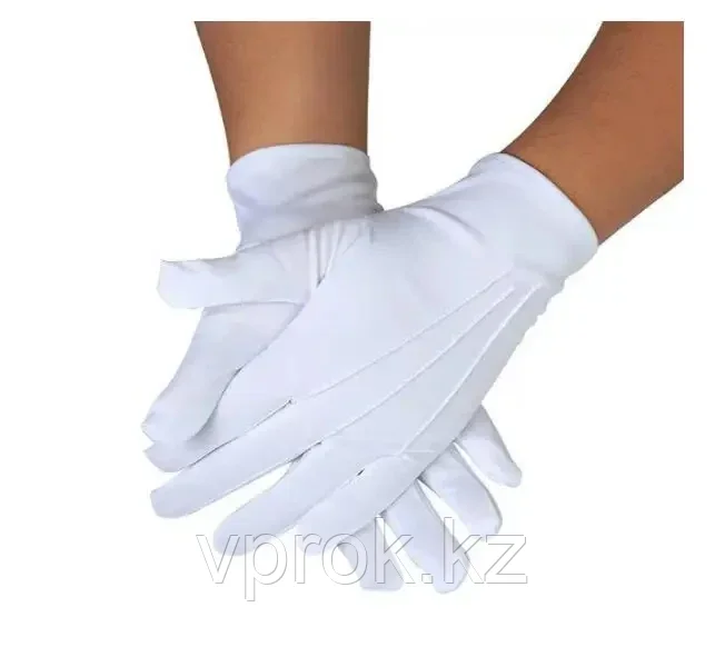 Белые перчатки с резиновой ладонью для официантов - фото 2 - id-p112593960