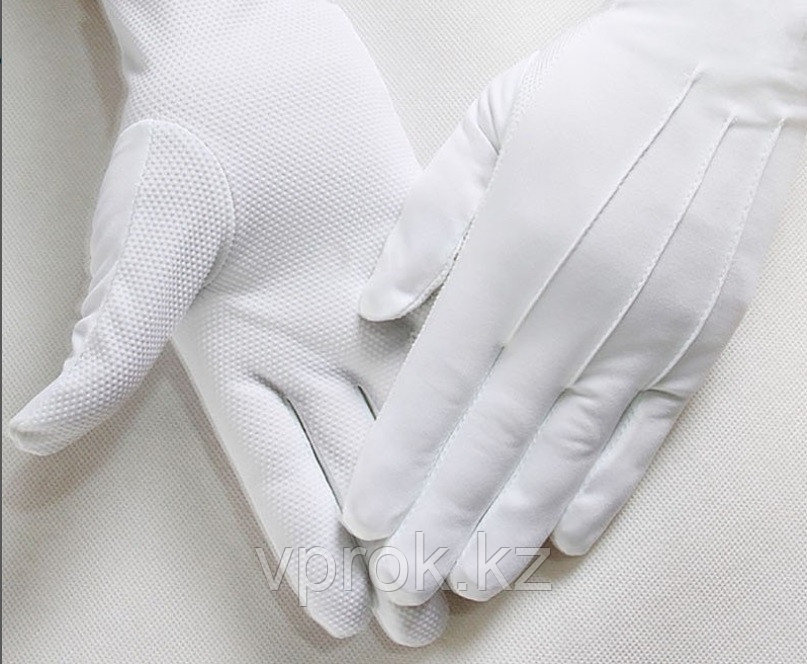 Белые перчатки с резиновой ладонью для официантов - фото 1 - id-p112593960
