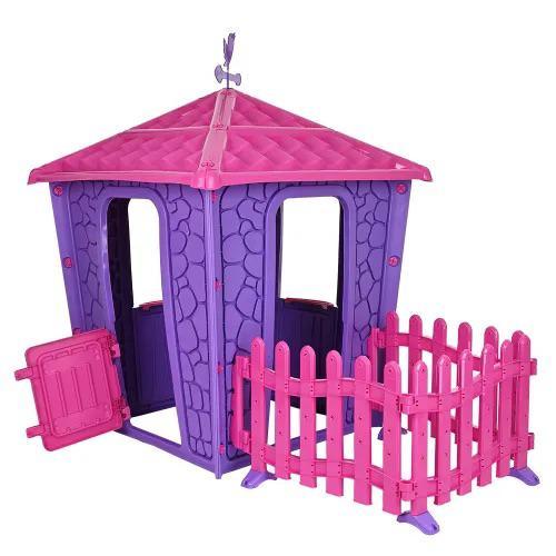 Pilsan детский игровой дом stone house с забором фиолетовый 114*174*151 - фото 4 - id-p112594157