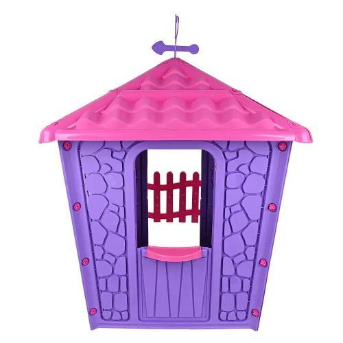 Pilsan детский игровой дом stone house с забором фиолетовый 114*174*151 - фото 1 - id-p112594157