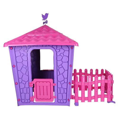 Pilsan детский игровой дом stone house с забором фиолетовый 114*174*151 - фото 8 - id-p112594157