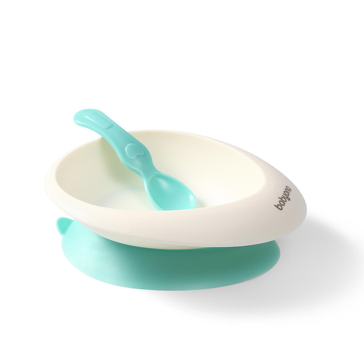 Тарелочка с присоской и ложкой BabyОno, BPA-free, фото 1