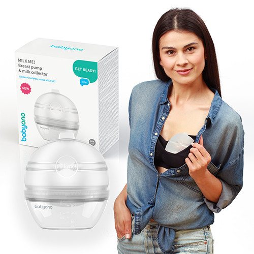 Молокосборник/силиконовый вкладыш для груди MILK ME! BabyOno, защита от подтекающего молока, 60 мл, фото 1