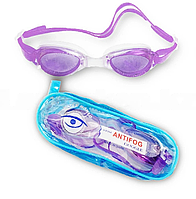 Жүзуге арналған к зілдірік Swim goggles қаптамасында күлгін