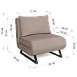 Кресло-кровать Алекс Лофт 82х83х92 см  Темно-бежевый, фото 5
