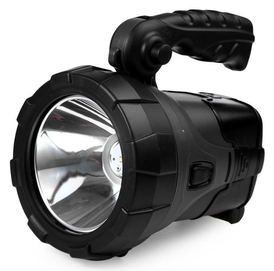 Ручной аккумуляторный фонарь светодиодный ZK-L-2128 LED с солнечной батареей (зарядка от сети и прикуривателя) - фото 1 - id-p65244242