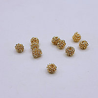 Бусина ажурная с родиевым покрытием, 5мм