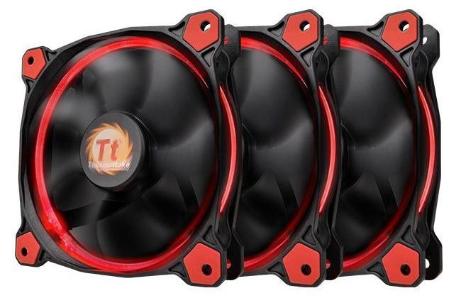 Вентилятор для корпуса Thermaltake Riing 12 LED Radiator Fan Red 3 Pack, CL-F055-PL12RE-A - фото 1 - id-p112629234