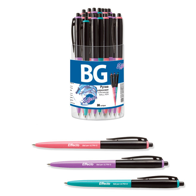 Ручка шариковая автоматическая "BG Effecto Ultra G", 0,5мм, синяя, цветной корпус - фото 1 - id-p112630417
