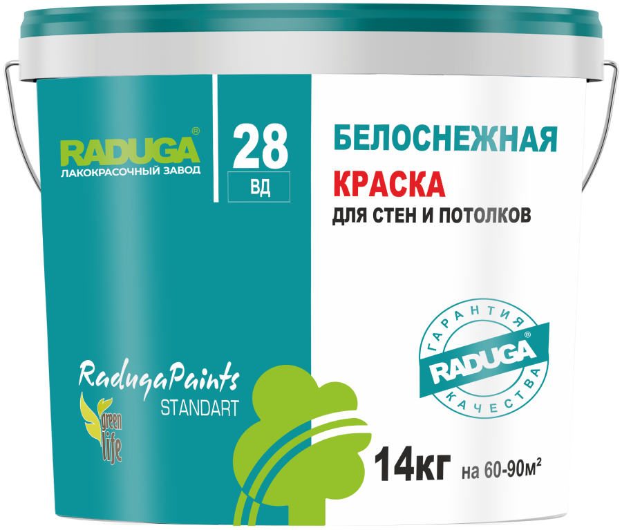 Белоснежная краска для стен и потолков (протирающаяся) Радуга-28 - фото 2 - id-p112630438