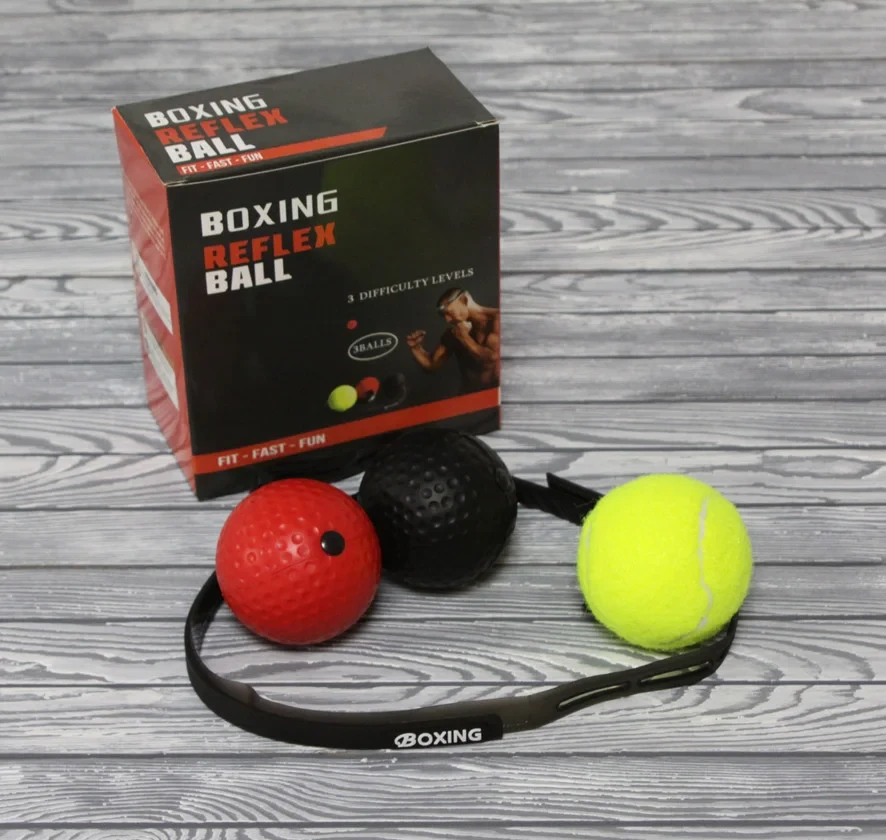 Боксерский рефлекторный скоростной Пробивной резиновый мяч Power Boll - фото 2 - id-p112630601