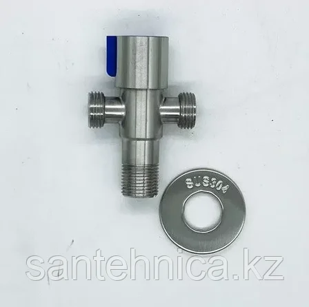 Трехпроходной кран для подкл. приборов нерж. сталь 1/2"х1/2"х1/2" (1/60 ...