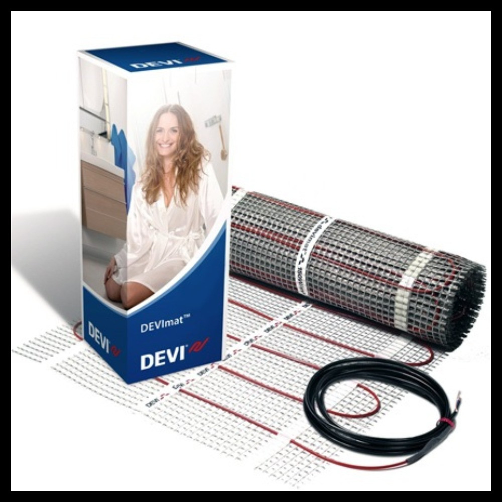 Нагревательный мат DEVImat 150T для теплого пола (DTIF-150, площадь = 12 кв.м, 1800 Вт, размер = 0,5 м*24 м)