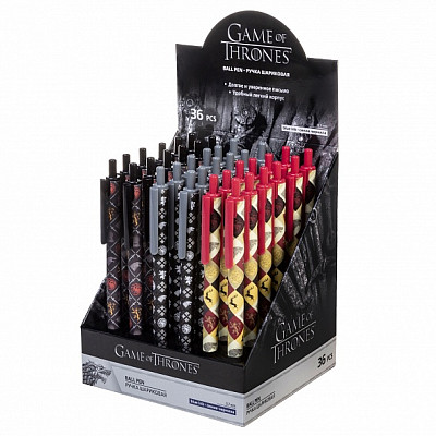 Ручка шариковая автоматическая "Hatber Game of Thrones", 0,7мм, синяя, чернила на масляной основе, цветной кор