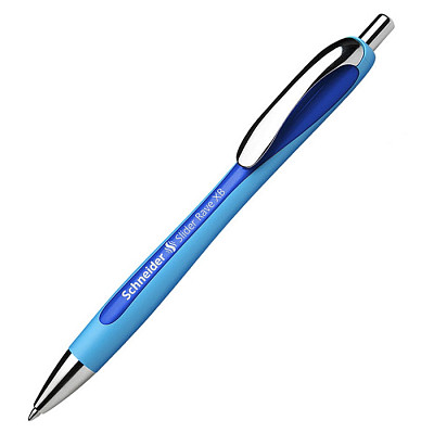 Ручка шариковая автоматическая "Schneider Slider Rave", 1,4мм, синяя, голубо-синий корпус