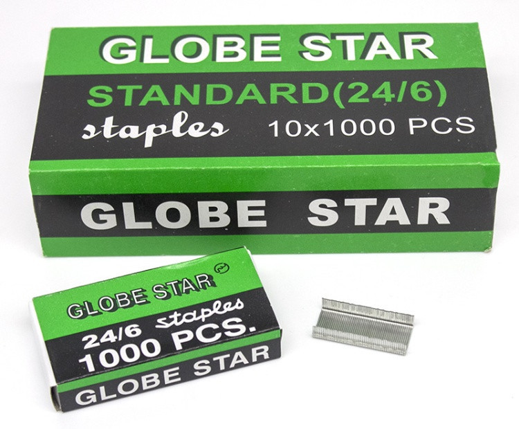 Скобы GLOBE STAR 24/6 1000 шт - фото 1 - id-p112638000