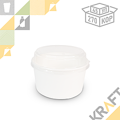 OSQ Round Bowl 750 W, Круглый контейнер БЕЛЫЙ с купольной крышкой (45/270) (3285)