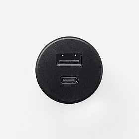 Shelbi Встраиваемая розетка USB/C 1 USB, 1 Type-C, шнур 1,5м, диаметр 30 мм, чёрный